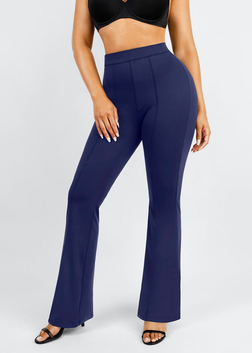 Theresa Flare Pants – High-Waisted Tummy Control Pants with Built-In Shapewear