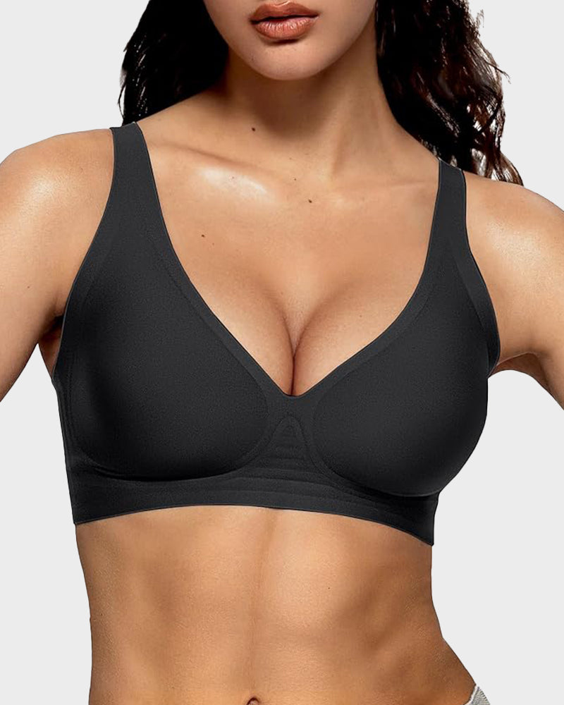 Women’s Deep V-Neck Wireless Push-Up Bra