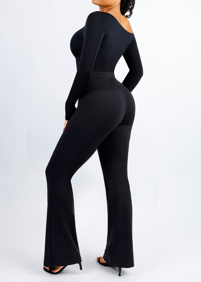 Theresa Flare Pants – High-Waisted Tummy Control Pants with Built-In Shapewear